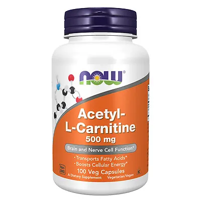 NOW FOODS Acetyl-L-Carnitine 500 Mg - 100 Veg Capsules • $16.69