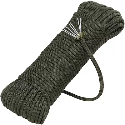 Paracord Mil Spec 7 Strand Parachute Cord Olive Drab 100 Feet Tie Down Rope • $13.99