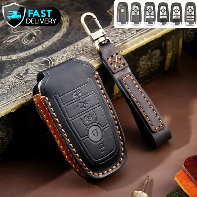 For Ford F-150 5 Buttons Keyless Remote Fob Bag Leather Key Cover Case Holder • $14.25