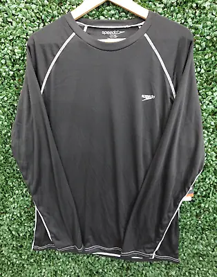 Speedo Easy Swim Shirt Black Long Sleeve UPF 50+ UV Protection Men's Size XL NWT • $19.99