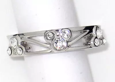 Mickey Mouse Ring Disney Parks Authentic Made Crystal From Swarovski Silver Tone • $29.95