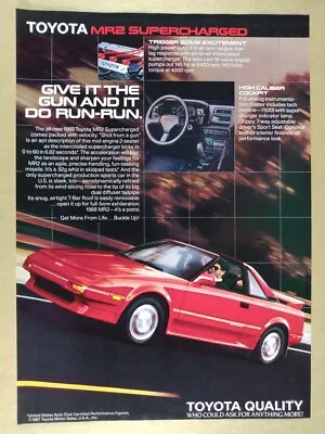 1988 Toyota MR2 Supercharged Vintage Print Ad • $9.99