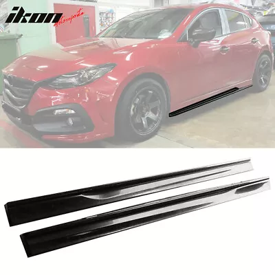 Fits 14-18 Mazda 3 4/5DR K-Style Side Skirt Extension Unpainted Black ABS • $134.99