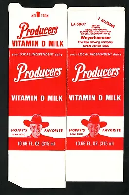 Hopalong Cassidy Milk Carton--Producers Dairy--Fresno California • $14.97