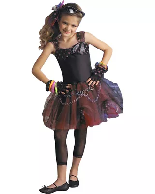 Child's Girl's 80s Punk Diva Dress Costume Large 12-14 • $9.98