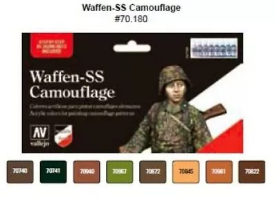 Vallejo Paint 17ml Bottle Waffen SS Camo Model Color Paint Set (8 Colors) • $28.67