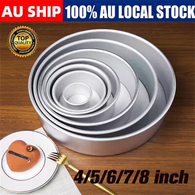 4/5/6/7/8  Cake Mould Aluminium Alloy Round DIY Cakes Pastry Mold Baking Tin Pan • $15.37