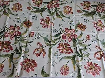 COLEFAX & FOWLER FABRIC REMNANT DELFT TULIP PATTERN 67CM X 137CM Floral Material • £18