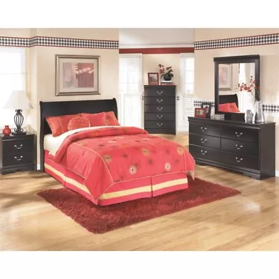 Ashley Huey Vineyards Wood Sleigh Full Headboard In Black • $135.97