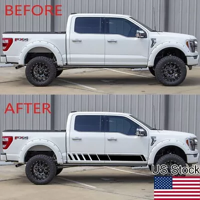 2 Pcs Black Truck Side Skirt Door Vinyl Sticker Stripe Graphic For Ford F-150 • $18.99