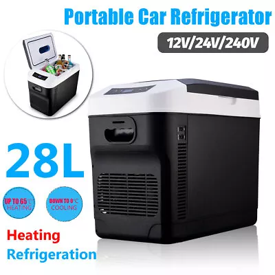 $143.99 • Buy 2 In1 28L Portable Fridge Small Drinks Beer Cooler Warmer Home Car Freezer 