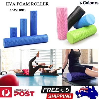 $39.95 • Buy Pilates Foam Roller Long Physio Yoga Fitness GYM Exercise Training 45/90 X 15CM