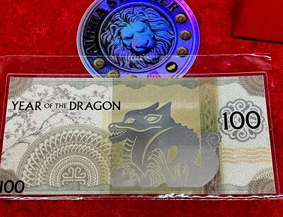 2024 Mongolia Lunar Year Of The Dragon 5g Silver Proof-Like Note • $44.95