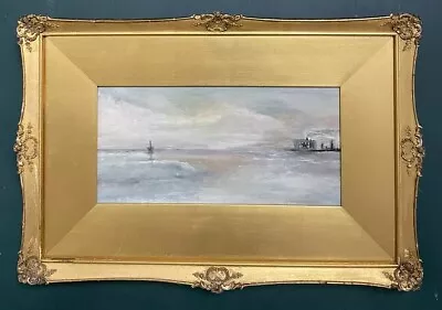 Original Antique Impressionist Seascape Oil On Board Painting • £4.20