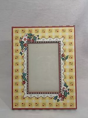 Mary Engelbreit Frame W/ Stand Holds 4” X 6” Cherries Black White Check Yellow • $17.99