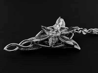 Lord Of The Rings Silver ARWEN EVENSTAR Necklace Pendant Hobbit LoTR • £16