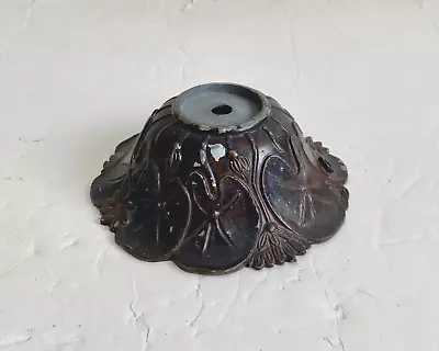 Vintage Cast Metal Lily Pad Lamp Base Pads Victorian Art Nouveau Shabby Chic • $19.99