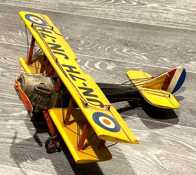 Vintage Curtiss JN-7H Jenny Biplane Tin Metal Plane Model- Flat Shipping Cost! • $41.65