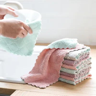 1pc Super Absorbent Microfiber Kitchen Dish Cloth Household Cleaning Towel:da • £3.64