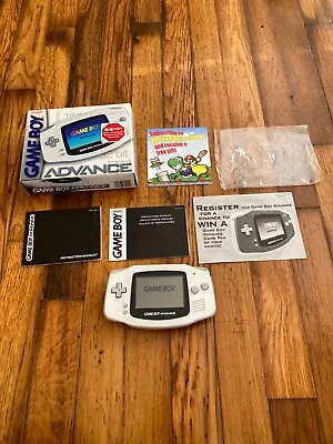 Nintendo Game Boy Advance GBA White Handheld Console AGB-001 In Box CIB Tested • $199.99