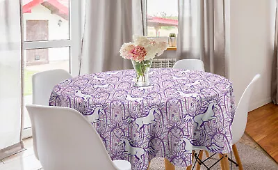 Unicorn Round Tablecloth Magic Fairytale Forest • £27.99