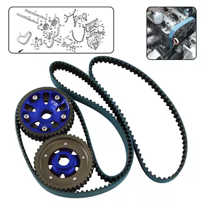 Adjustable Cam Gears + Timing Belt For 93-01 Honda Prelude H22 H22A4 DOHC VTEC • $116.38