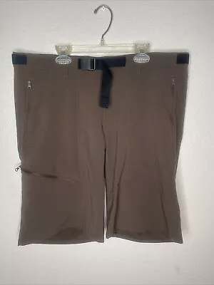 Mountain Hardwear Shorts Mens Size 36 Brown Belted Outdoor Hiking Camping Pocket • $27.98