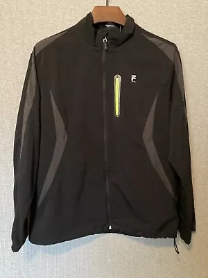 Fila Sport Jacket Black Full Zip Lightweight Activewear Size Large • $17.60