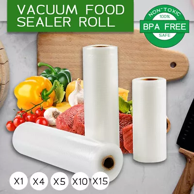 Vacuum Food Sealer Roll Bags 6/15M Saver Seal Storage Heat Commercial 20 22 28cm • $35.99