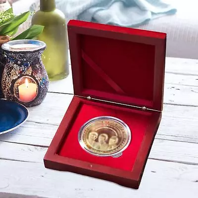 Coin Wooden Box Dustproof Badge Medal Presentation Box Collector Box For • £8.99