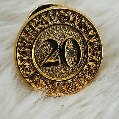 Mary Kay 20 Year Consultant Service Award Gold Tone Lapel Pin W/ Rhinestone • $9.99