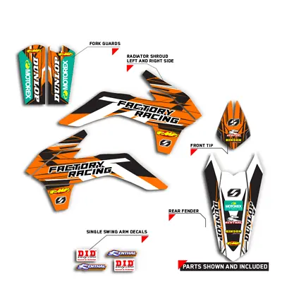 2006-2007 Ktm Xc 200 250 450 525 Graphics Factory Racing : Orange / Black Decals • $54.99