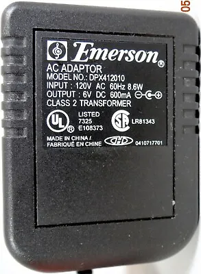 $12.99 • Buy Emerson AC Adaptor Power Supply Charger DPX41210 Class 2 Transformer