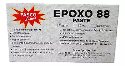 Fasco Epoxo-88 | 6min Set Epoxy Paste Adhesive Glue White 7oz Tube Kit • $23.99