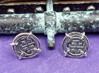 Atocha Shipwreck Treasure Coin Earrings Mel Fisher Set In .925 Ss  • $139