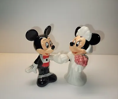 Disney Mickey And Minnie Mouse Bride And Groom Salt And Pepper Shakers • $12