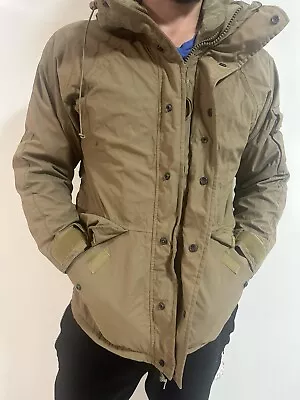 Vintage Jacket Mens Medium Brown Brown Military Camo Parka Army Adult • $49.99