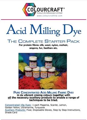 £31.99 • Buy Acid Milling Dye Complete Starter Set 6x10g Dyes