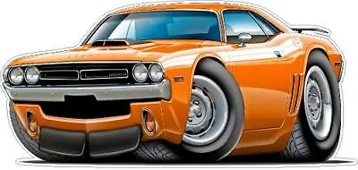 Wall Decal Compatible With 1971 Dodge Challenger R/T Shaker Cartoon Car Dads Toy • $25.99