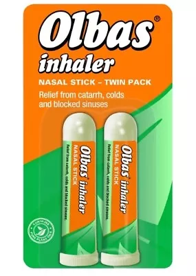 Nasal Inhaler Relief Stick Blocked Nose Blocked Sinuses Twin Pack • £3.99