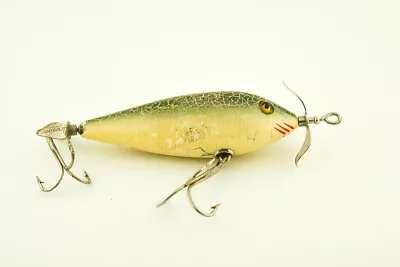 Vintage Heddon 300 Musky Surface Minnow Antique Fishing Lure Crackle Back RC3 • $61