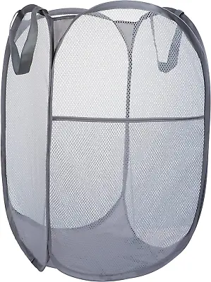 Mesh Laundry BasketFoldable Popup Laundry Hamper With Durable HandleEasy To Op • £7.93