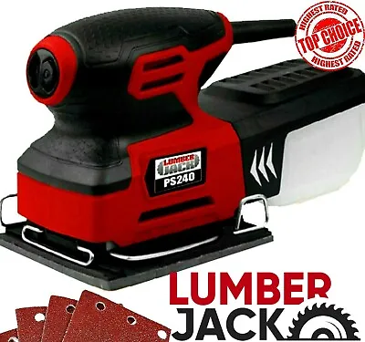 Lumberjack 1/4 Sheet Detail Palm Sander Includes Dust Box & Sanding Sheets 240V  • £22.99