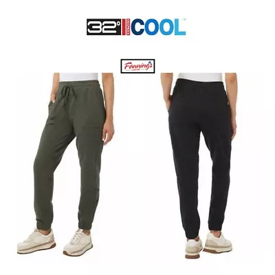 32 Degrees Ladies Soft Draw String Twill Jogger Stretch Fabric Elastic Waist A25 • $17.95