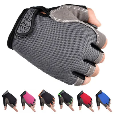 £5.69 • Buy Fitness Half Finger Gloves Men Women Running Yoga Training Sports Fingerless