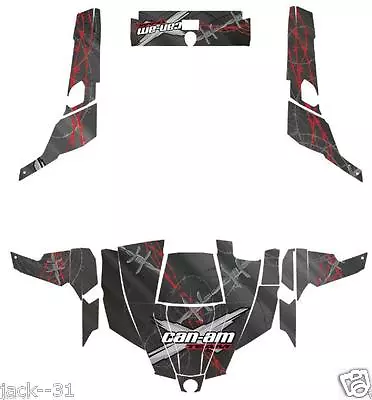 Racing WRAP QUAD CanAm Can Am Commander 800r 800xt 1000 BARBED WIRE GREY VINYL • $189.02