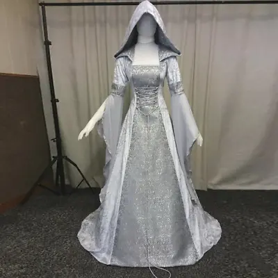 Women Renaissance Medieval Costume Bodice Dress Halloween Cosplay Witch Dress • $72.66