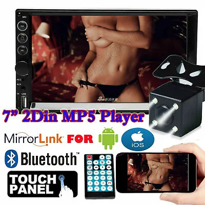Camera+7  Double Din Car Stereo Radio MP5 Player 1080p Mirrors For Android & IOS • $59.51