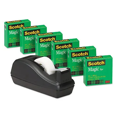Scotch Magic Tape Value Pack W/C40 Dispenser 3/4  X 1000  1  Core Clear 6/Pack • $19.73