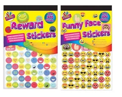 £2.99 • Buy 500x Funny Emoji Smiley Face Teacher Reward Stickers Parent Kids Childrens Award